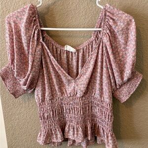 Sienna Sky Pink Floral Smocked Blouse